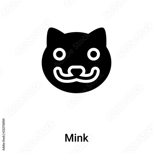 Mink icon vector isolated on white background, logo concept of Mink sign on transparent background, black filled symbol