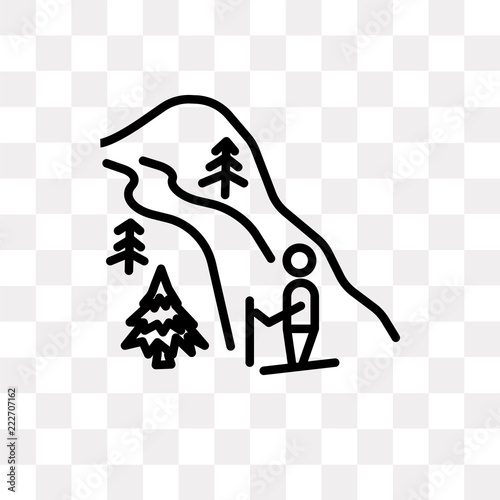 ski icon on transparent background. Modern icons vector illustration. Trendy ski icons