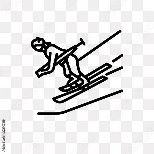 ski icon on transparent background. Modern icons vector illustration. Trendy ski icons