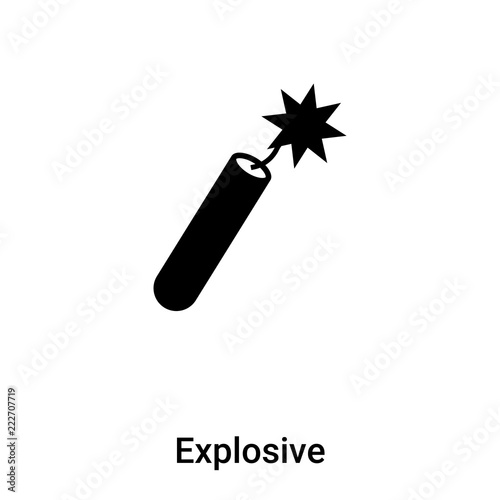 Explosive icon vector isolated on white background, logo concept of Explosive sign on transparent background, black filled symbol