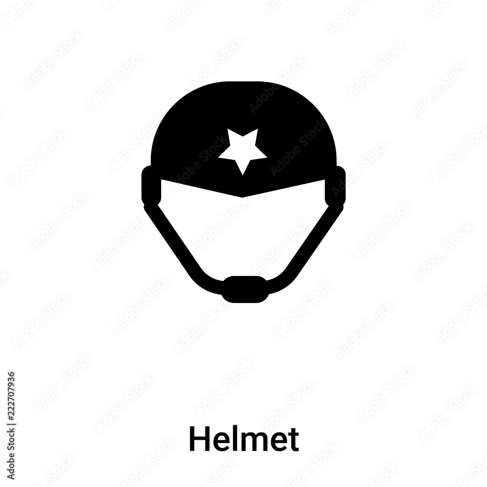 Helmet icon vector isolated on white background, logo concept of Helmet sign on transparent background, black filled symbol