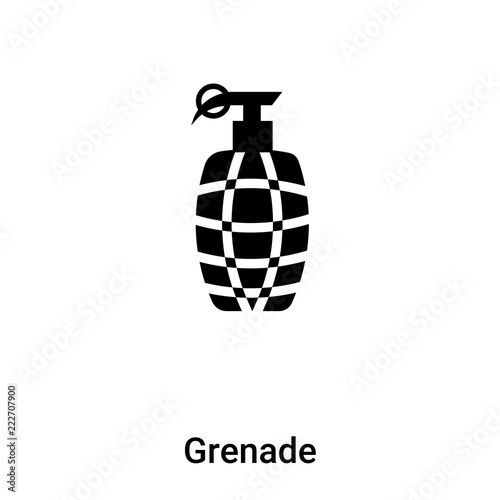 Grenade icon vector isolated on white background, logo concept of Grenade sign on transparent background, black filled symbol