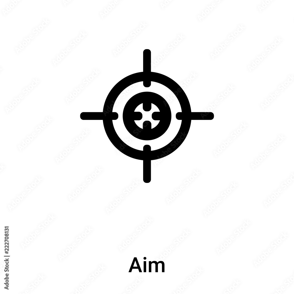 Aim icon vector isolated on white background, logo concept of Aim sign on transparent background, black filled symbol Aim icon vector isolated on white background, logo concept of Aim sign on transparent background, black filled symbol