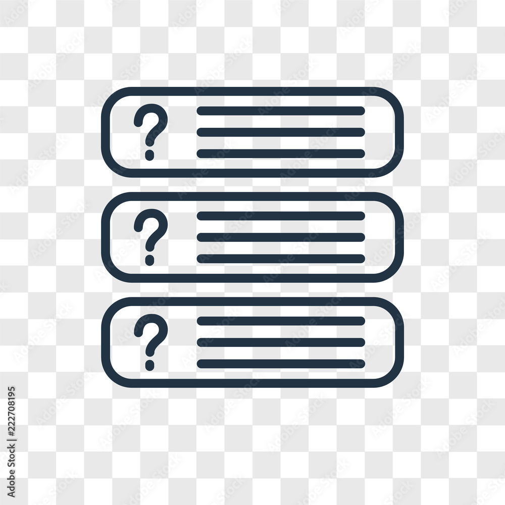 questions icons isolated on transparent background. Modern and editable ...
