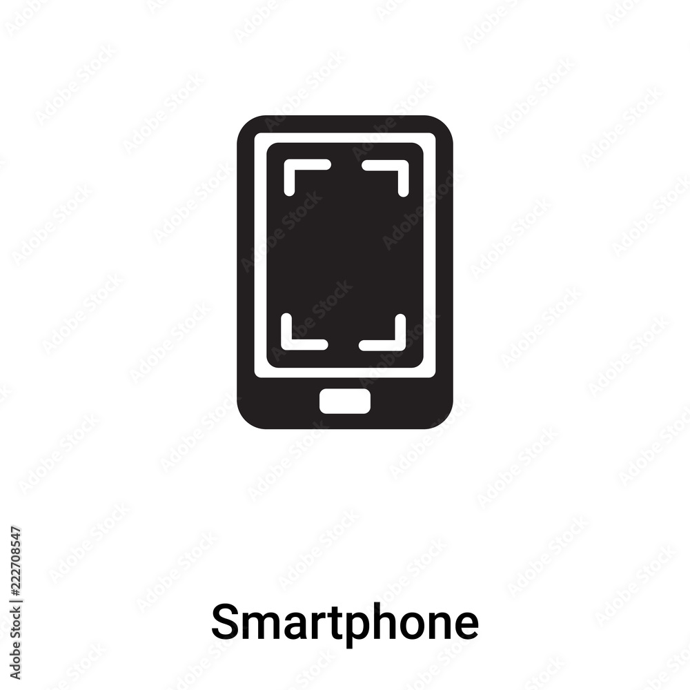 Smartphone icon vector isolated on white background, logo concept of Smartphone sign on transparent background, black filled symbol Smartphone icon vector isolated on white background, logo concept of Smartphone sign on transparent background, black filled symbol