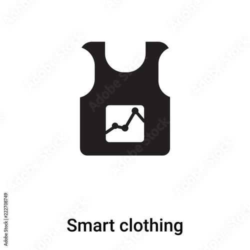 Smart clothing icon vector isolated on white background, logo concept of Smart clothing sign on transparent background, black filled symbol