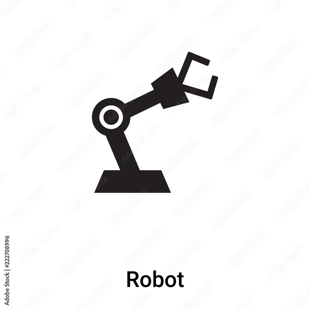 Robot icon vector isolated on white background, logo concept of Robot sign on transparent background, black filled symbol Robot icon vector isolated on white background, logo concept of Robot sign on transparent background, black filled symbol