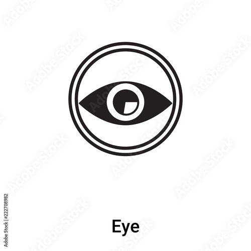 Eye icon vector isolated on white background, logo concept of Eye sign on transparent background, black filled symbol