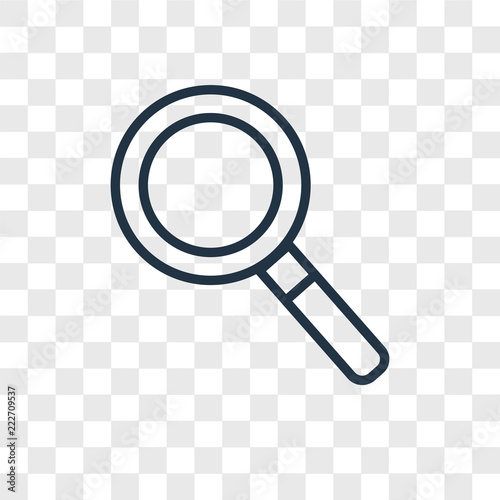 magnifying glass icons isolated on transparent background. Modern and editable magnifying glass icon. Simple icon vector illustration.
