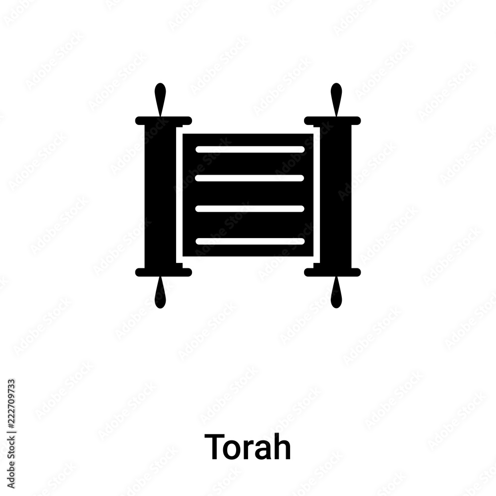 Torah icon vector isolated on white background, logo concept of Torah sign on transparent background, black filled symbol Torah icon vector isolated on white background, logo concept of Torah sign on transparent background, black filled symbol