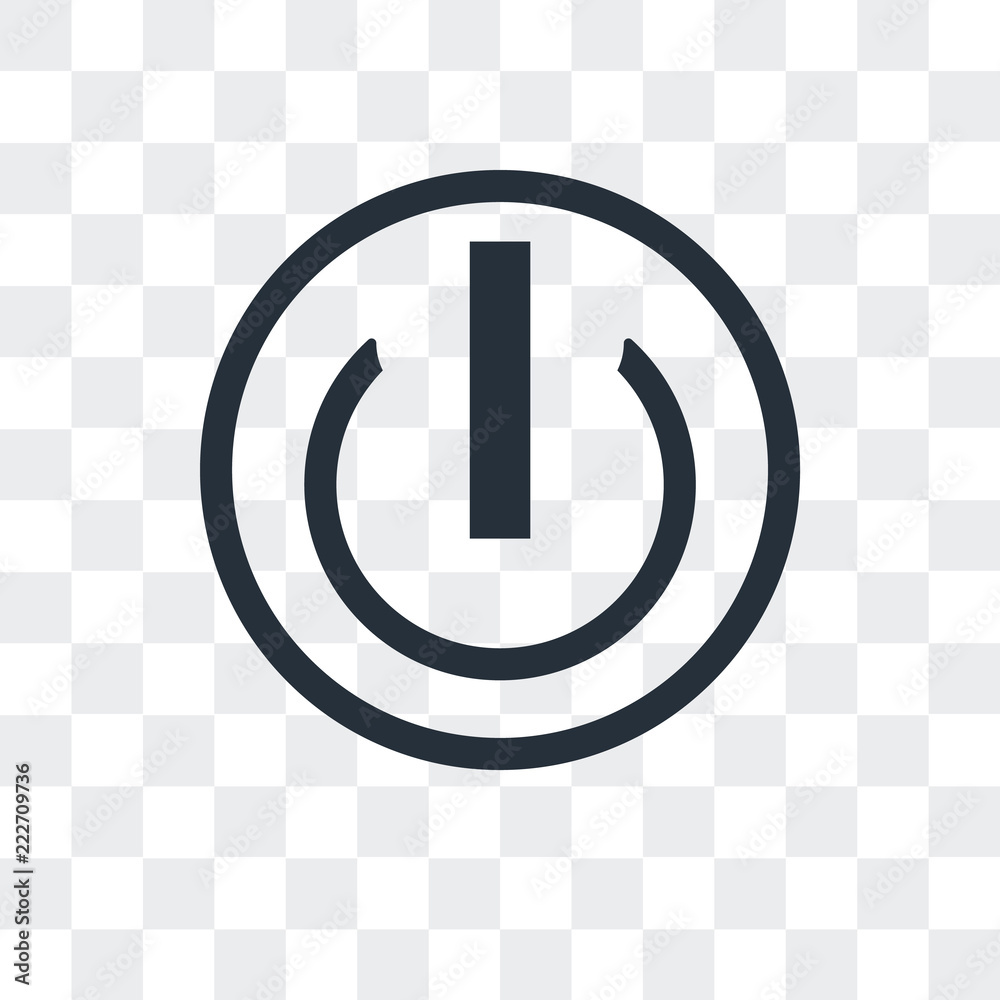 on off power button icon isolated on transparent background. Modern and