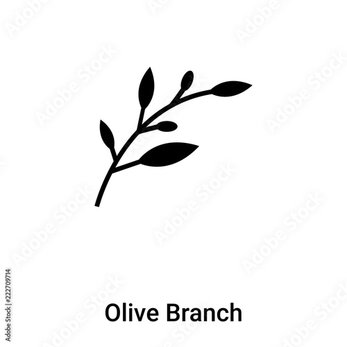 Olive Branch icon vector isolated on white background, logo concept of Olive Branch sign on transparent background, black filled symbol