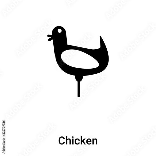 Chicken icon vector isolated on white background, logo concept of Chicken sign on transparent background, black filled symbol