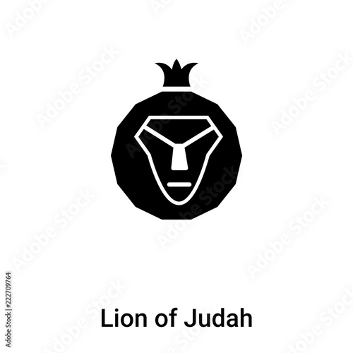 Lion of Judah icon vector isolated on white background, logo concept of Lion of Judah sign on transparent background, black filled symbol