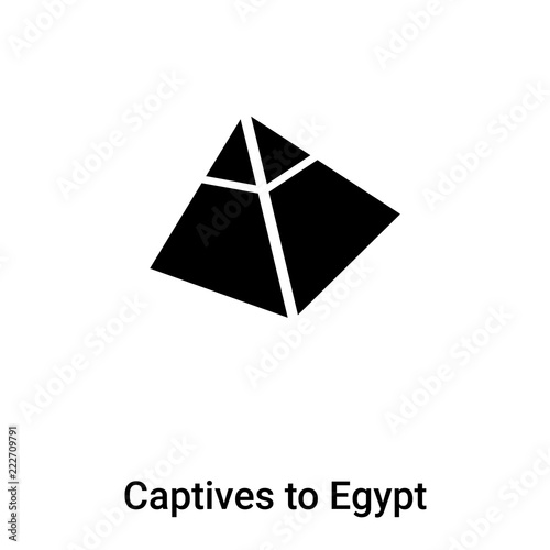 Captives to Egypt icon vector isolated on white background  logo concept of Captives to Egypt sign on transparent background  black filled symbol