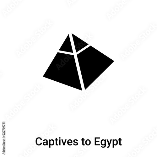 Captives to Egypt icon vector isolated on white background, logo concept of Captives to Egypt sign on transparent background, black filled symbol