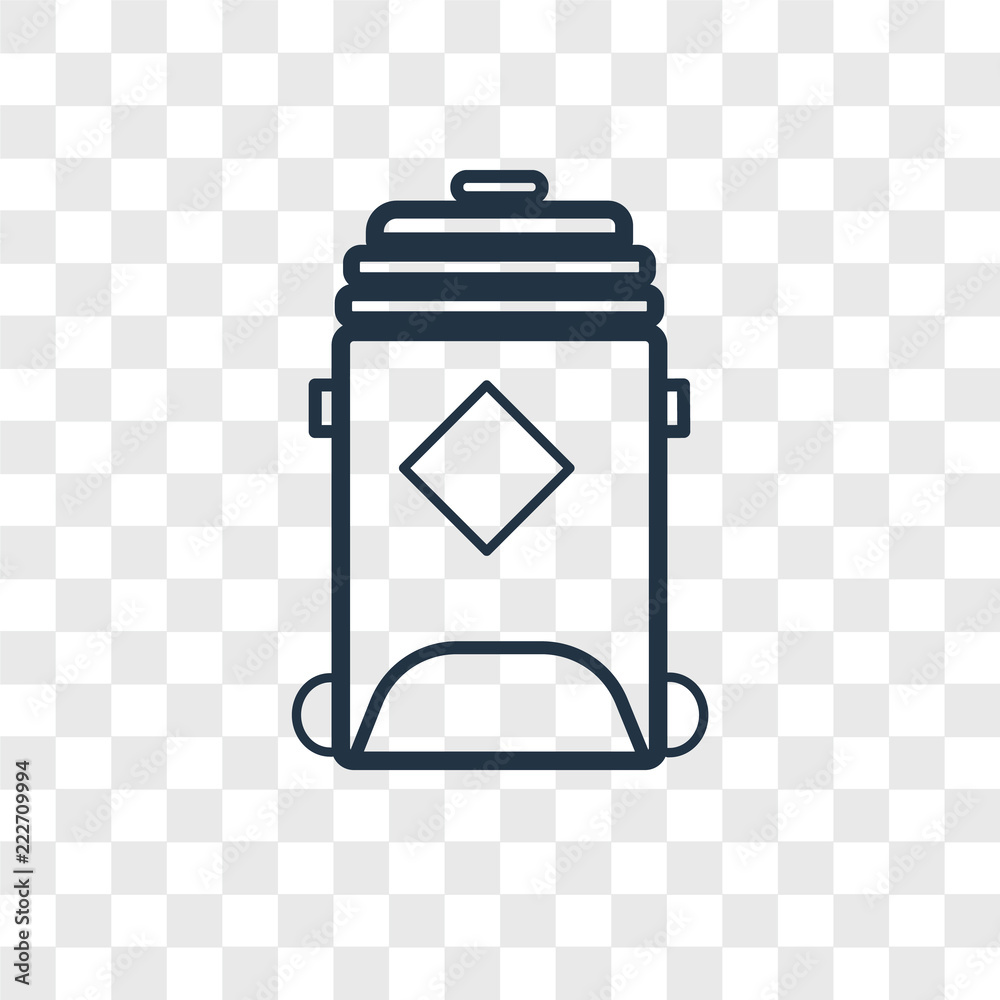 recycling bin icons isolated on transparent background. Modern and editable recycling bin icon. Simple icon vector illustration.