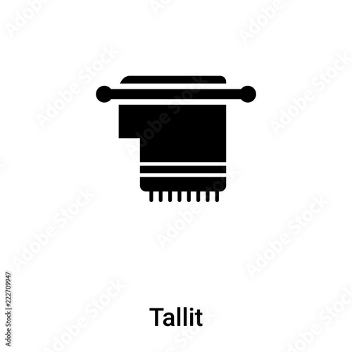 Tallit icon vector isolated on white background, logo concept of Tallit sign on transparent background, black filled symbol