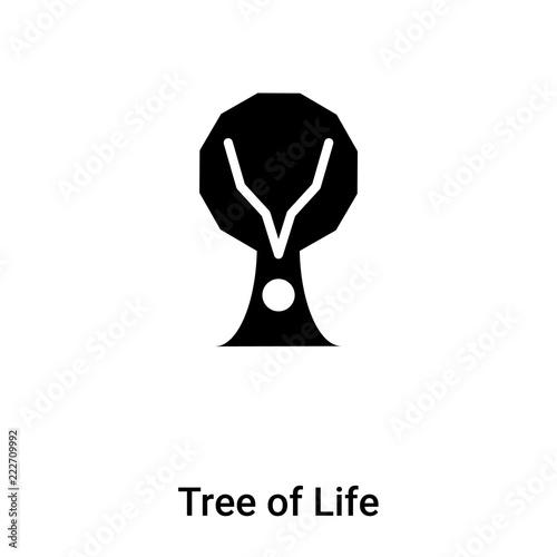 Tree of Life icon vector isolated on white background, logo concept of Tree of Life sign on transparent background, black filled symbol