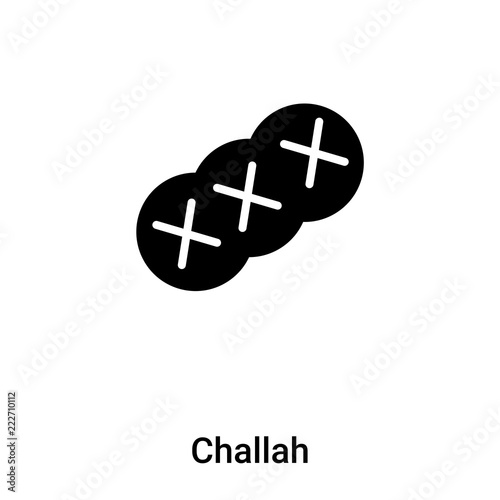 Challah icon vector isolated on white background, logo concept of Challah sign on transparent background, black filled symbol