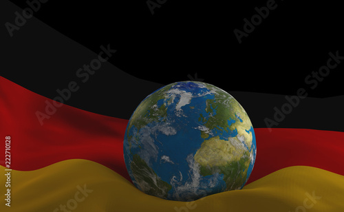 Fototapeta Naklejka Na Ścianę i Meble -  flag of Germany and planet earth 3d-illustration. elements of this image furnished by NASA