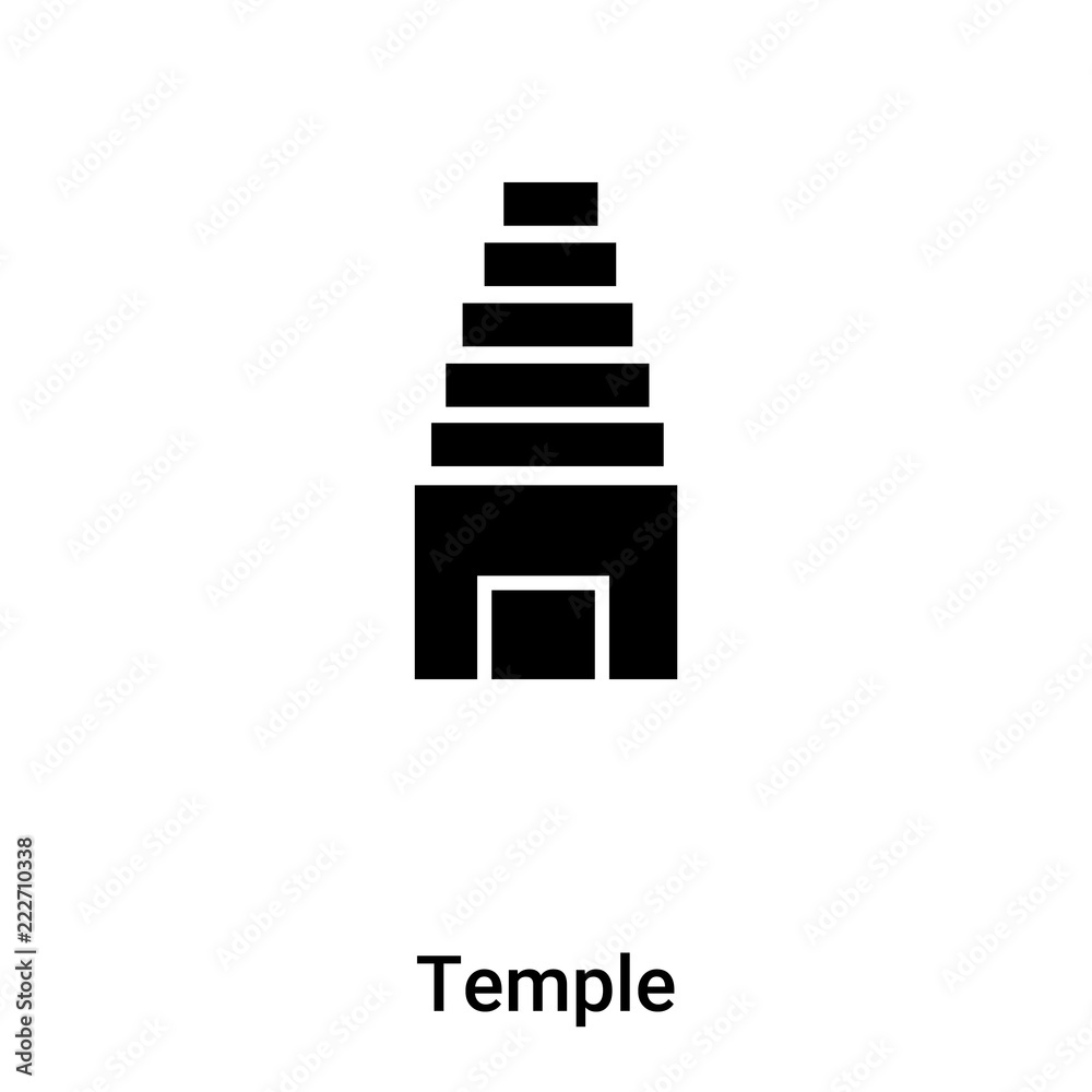 Temple icon vector isolated on white background, logo concept of Temple sign on transparent background, black filled symbol Temple icon vector isolated on white background, logo concept of Temple sign on transparent background, black filled symbol