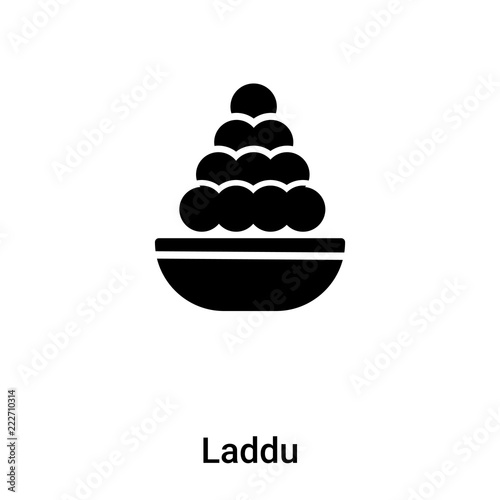Laddu icon vector isolated on white background, logo concept of Laddu sign on transparent background, black filled symbol
