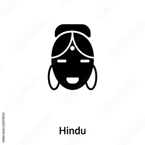 Hindu icon vector isolated on white background, logo concept of Hindu sign on transparent background, black filled symbol