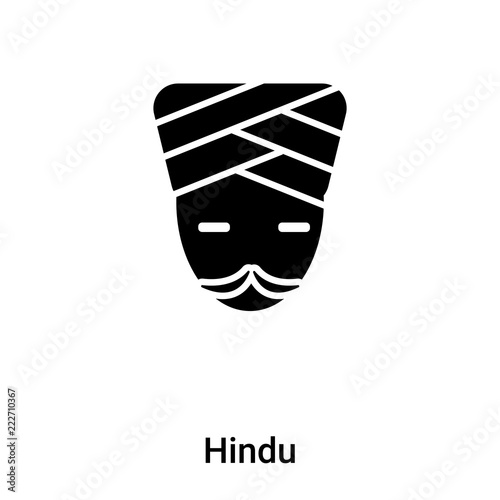 Hindu icon vector isolated on white background, logo concept of Hindu sign on transparent background, black filled symbol