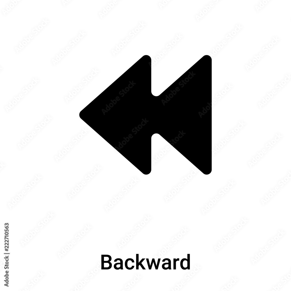 Backward icon vector isolated on white background, logo concept of Backward sign on transparent background, black filled symbol Backward icon vector isolated on white background, logo concept of Backward sign on transparent background, black filled symbol