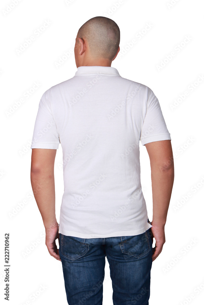 Man Wearing White Shirt Standing Rear View