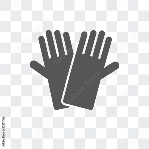 gloves icon isolated on transparent background. Modern and editable gloves icon. Simple icons vector illustration.