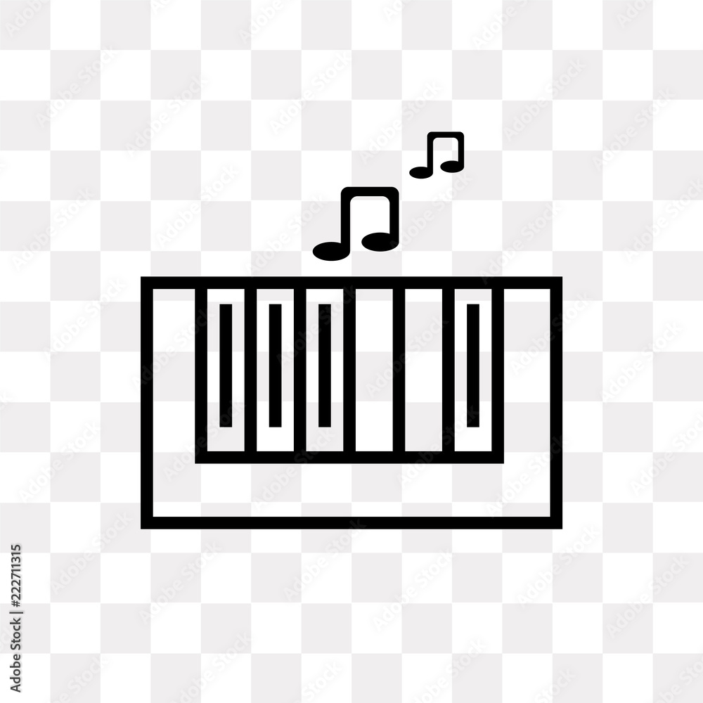 piano class icon on transparent background. Modern icons vector illustration. Trendy piano class icons