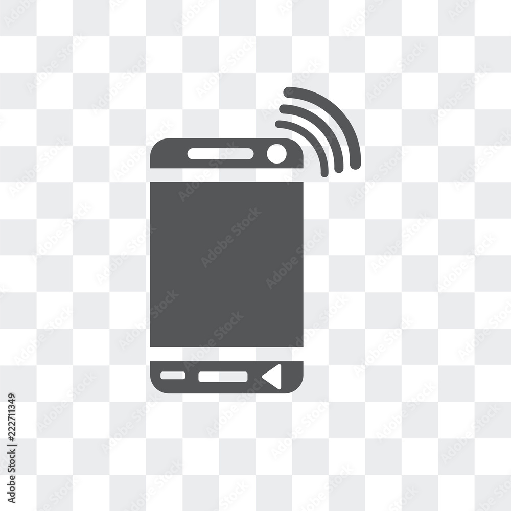 mobile phone icon isolated on transparent background. Modern and