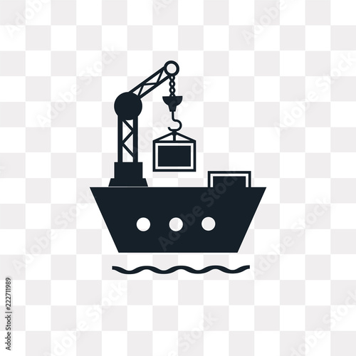 cargo ship icon on transparent background. Modern icons vector illustration. Trendy cargo ship icons