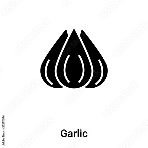 Garlic icon vector isolated on white background, logo concept of Garlic sign on transparent background, black filled symbol