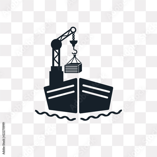 cargo ship icon on transparent background. Modern icons vector illustration. Trendy cargo ship icons