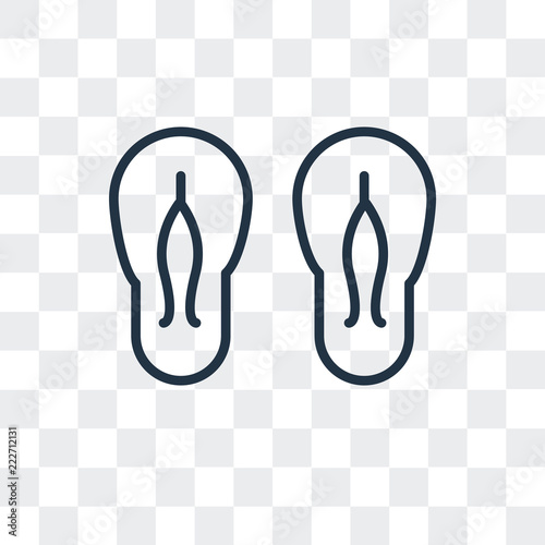 flip flops icon isolated on transparent background. Modern and editable flip flops icon. Simple icons vector illustration.