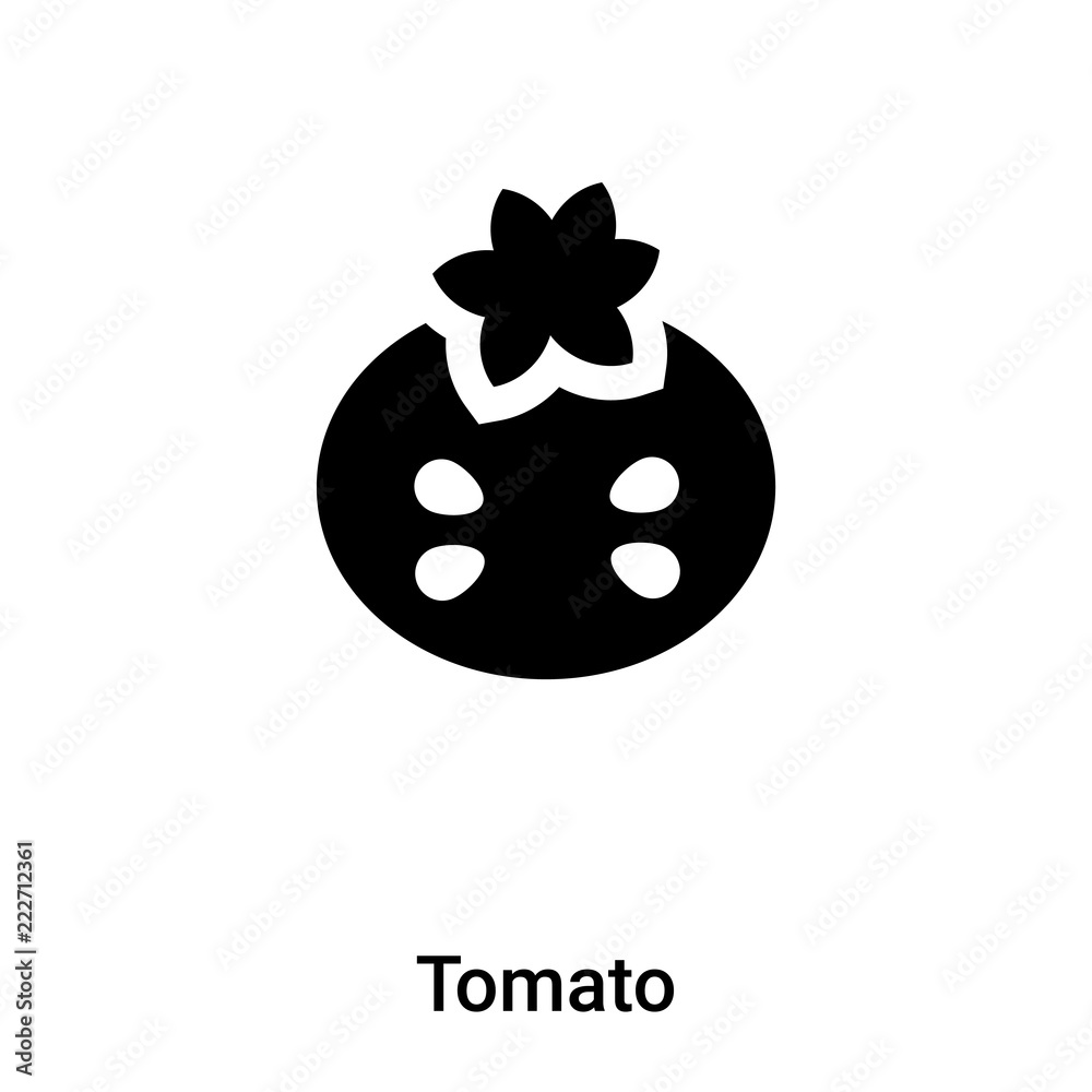 Tomato icon vector isolated on white background, logo concept of Tomato sign on transparent background, black filled symbol Tomato icon vector isolated on white background, logo concept of Tomato sign on transparent background, black filled symbol