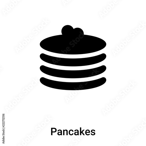 Pancakes icon vector isolated on white background, logo concept of Pancakes sign on transparent background, black filled symbol