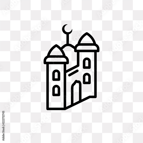 minaret icon on transparent background. Modern icons vector illustration. Trendy minaret icons © MMvectors
