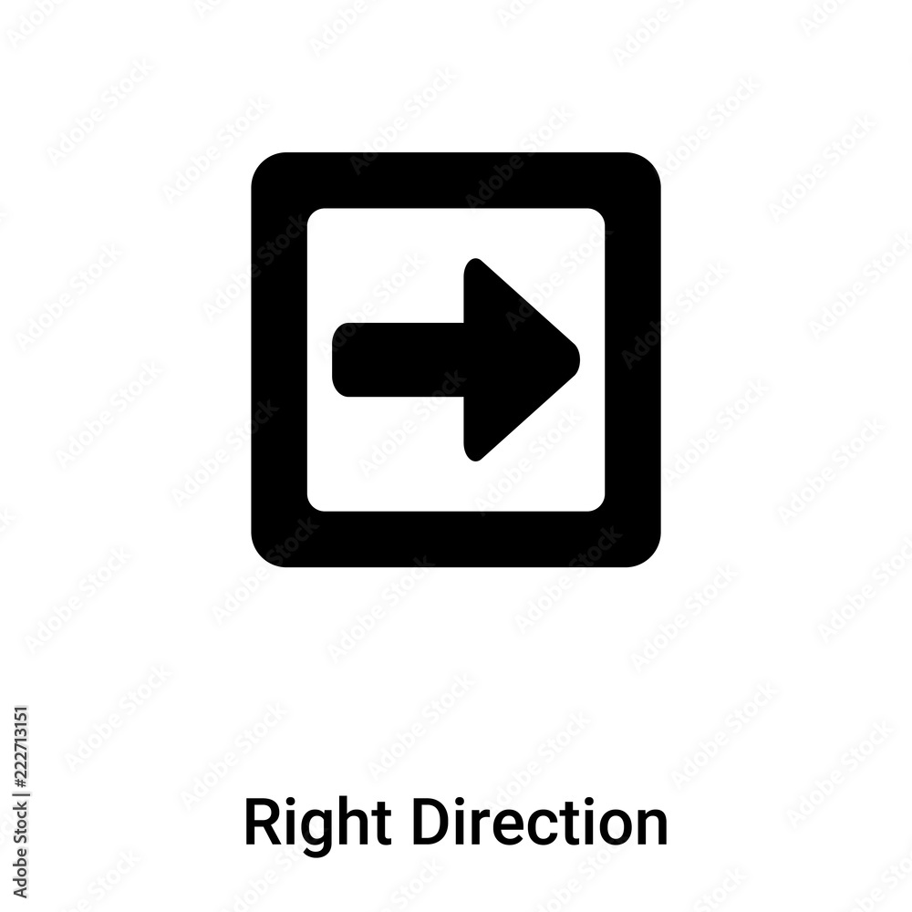 Right Direction icon vector isolated on white background, logo concept of Right Direction sign on transparent background, black filled symbol Right Direction icon vector isolated on white background, logo concept of Right Direction sign on transparent background, black filled symbol