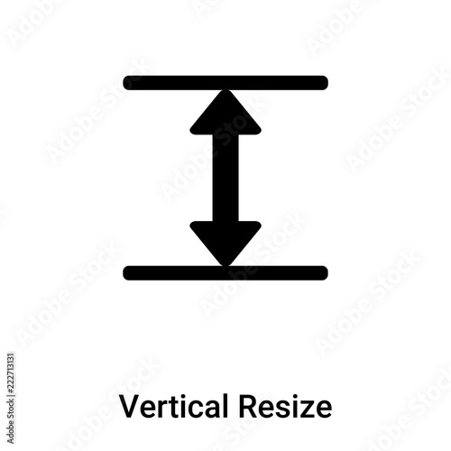 Vertical Resize icon vector isolated on white background, logo concept of Vertical Resize sign on transparent background, black filled symbol
