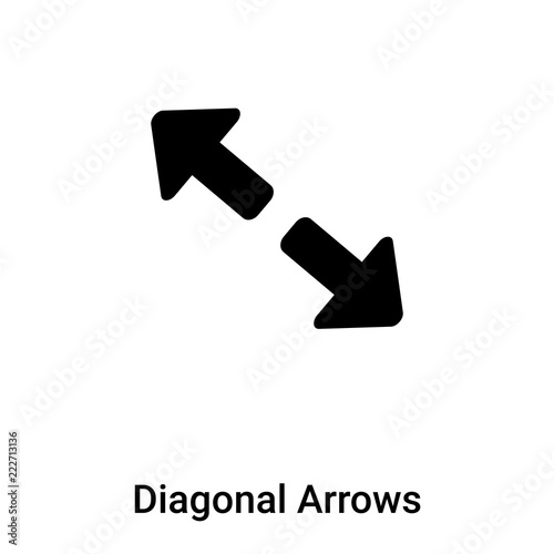 Diagonal Arrows icon vector isolated on white background, logo concept of Diagonal Arrows sign on transparent background, black filled symbol