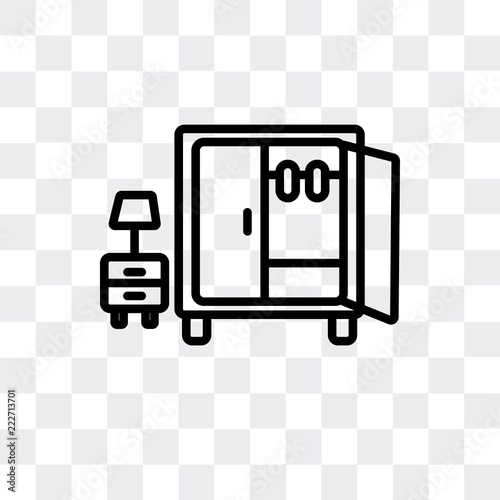 wardrobe icon isolated on transparent background. Modern and editable wardrobe icon. Simple icons vector illustration.