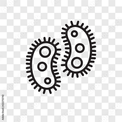 bacteria icons isolated on transparent background. Modern and editable bacteria icon. Simple icon vector illustration.