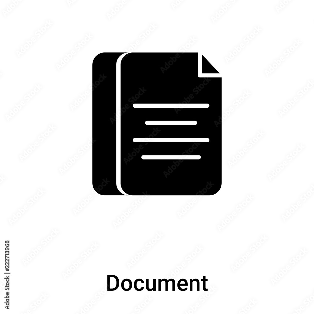 Document icon vector isolated on white background, logo concept of Document sign on transparent background, black filled symbol Document icon vector isolated on white background, logo concept of Document sign on transparent background, black filled symbol