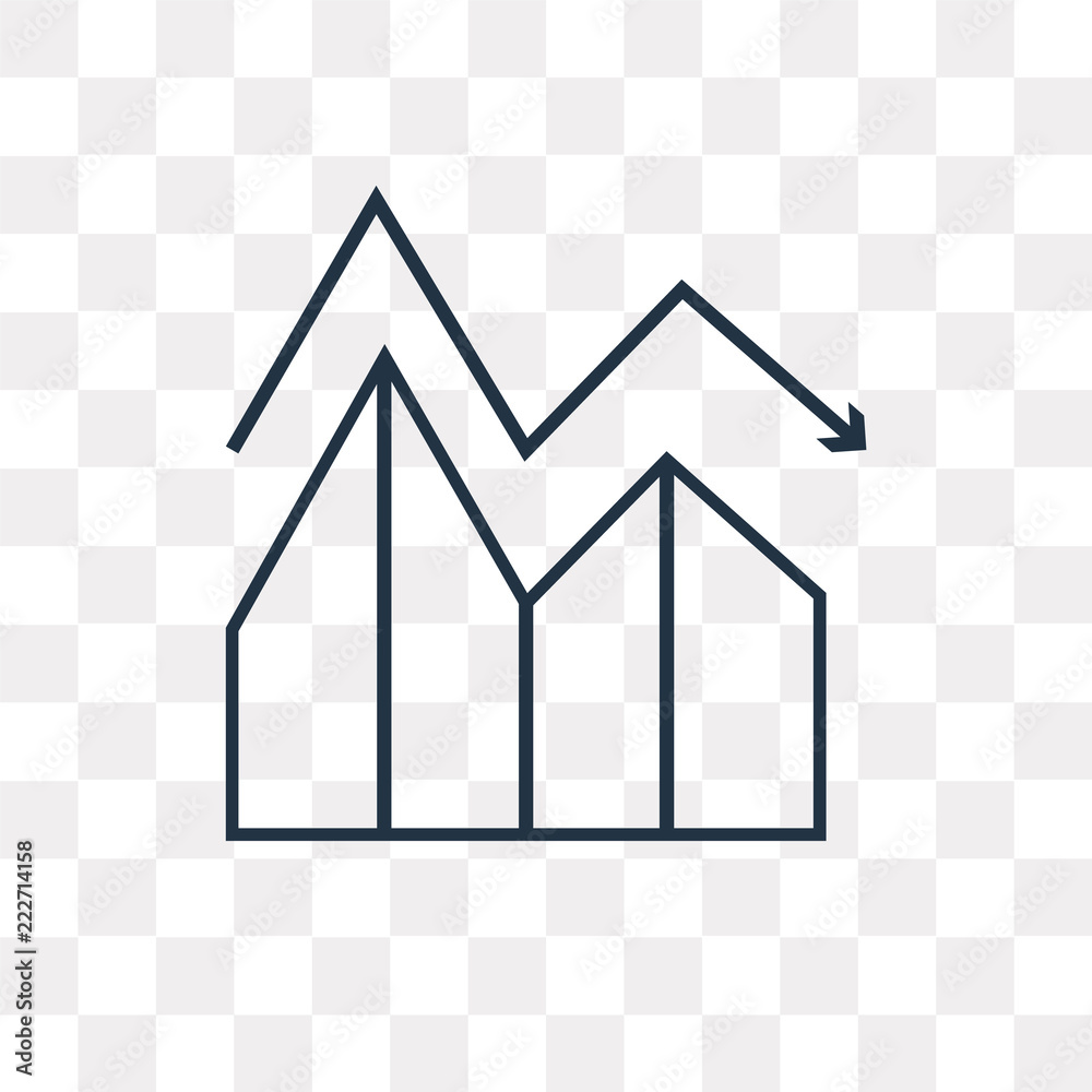 Line graph vector icon isolated on transparent background, Line graph logo design Line graph vector icon isolated on transparent background, Line graph logo design