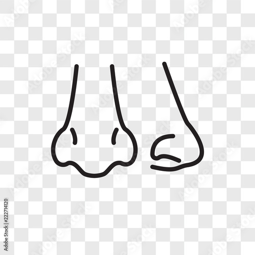 nose icons isolated on transparent background. Modern and editable nose icon. Simple icon vector illustration.