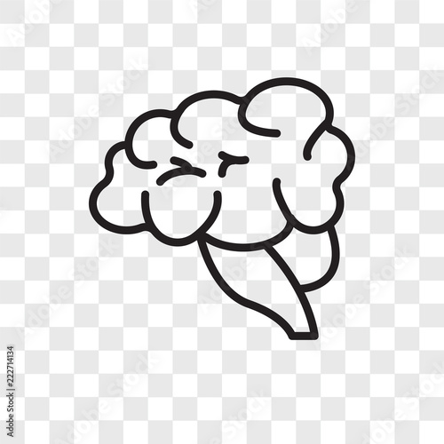 brain icons isolated on transparent background. Modern and editable brain icon. Simple icon vector illustration.